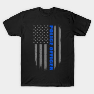 Thin Blue Line Flag Police Officer T-Shirt